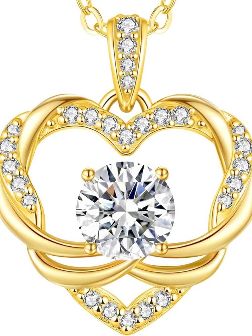 Eternal Love Moissanite Heart Pendant Necklace